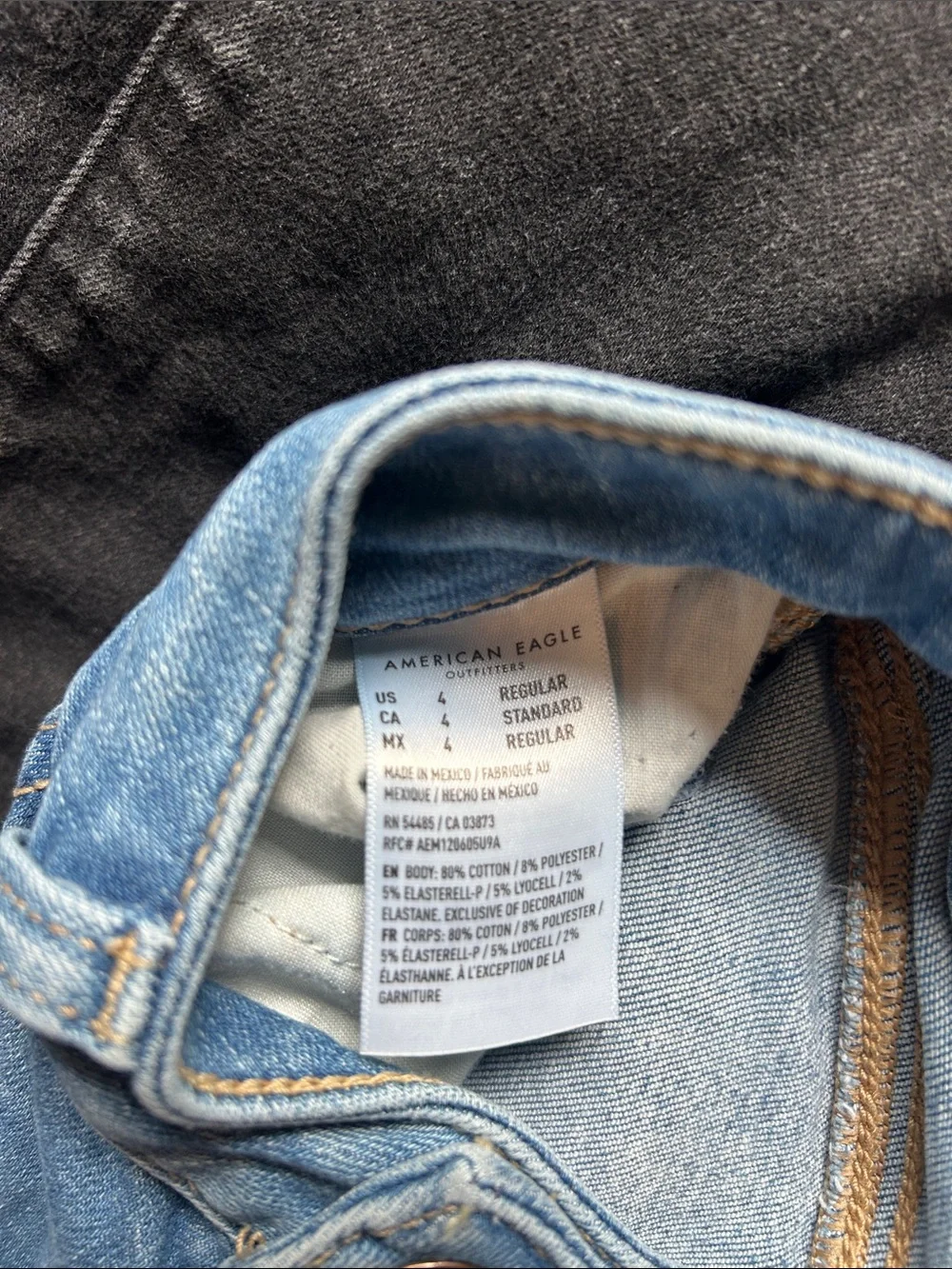 American Eagle Outfitters Skinny Jeans Trio in Dark Blue, Light Blue, and Black - Picture 5 of 7
